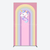 Lofaris Rainbow Color Curve Stripes Birthday Rectangle Backdrop